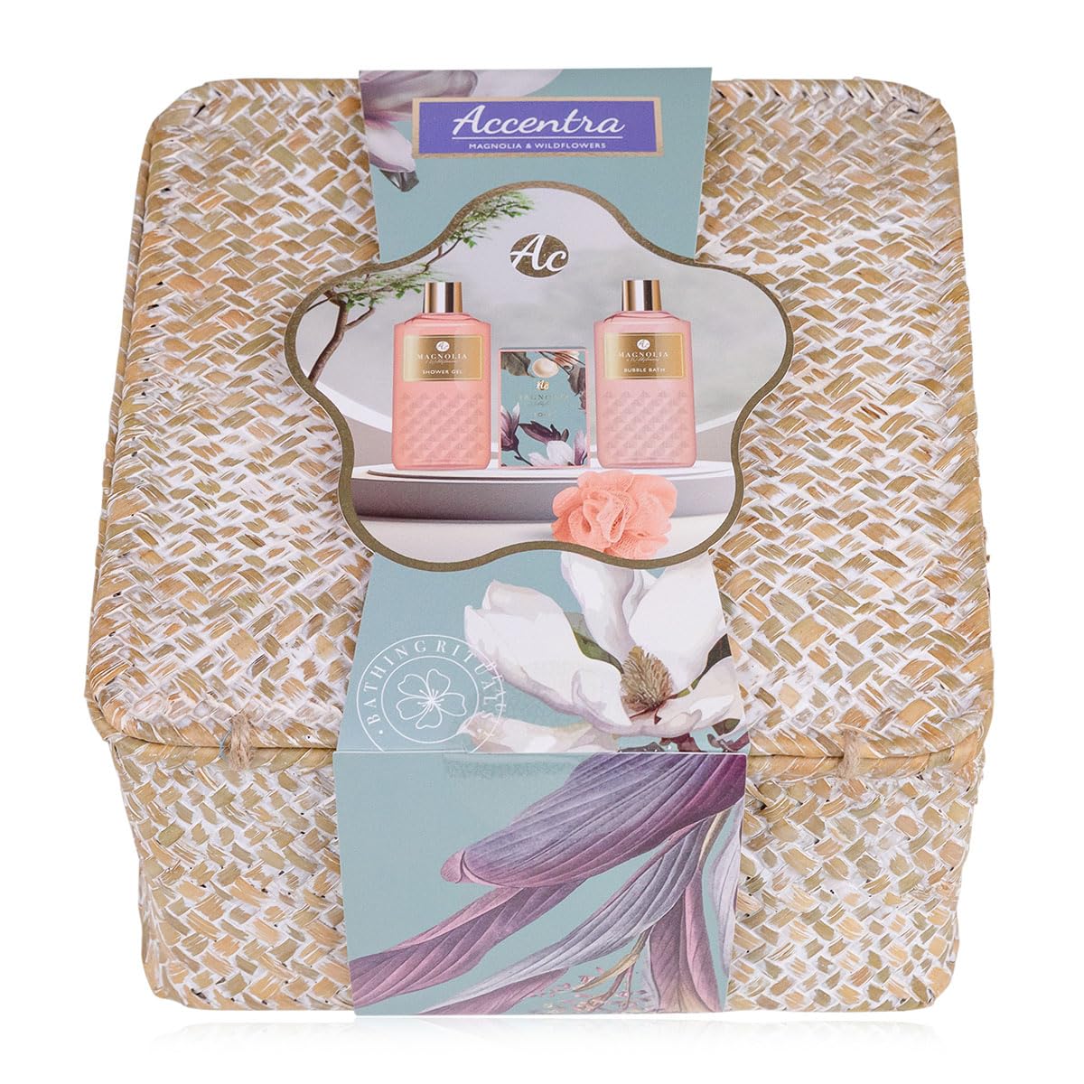 accentra-bathing-rituals-geschenkset-damen-4-teilig-magnolia-wildflower-mit-korb image 2