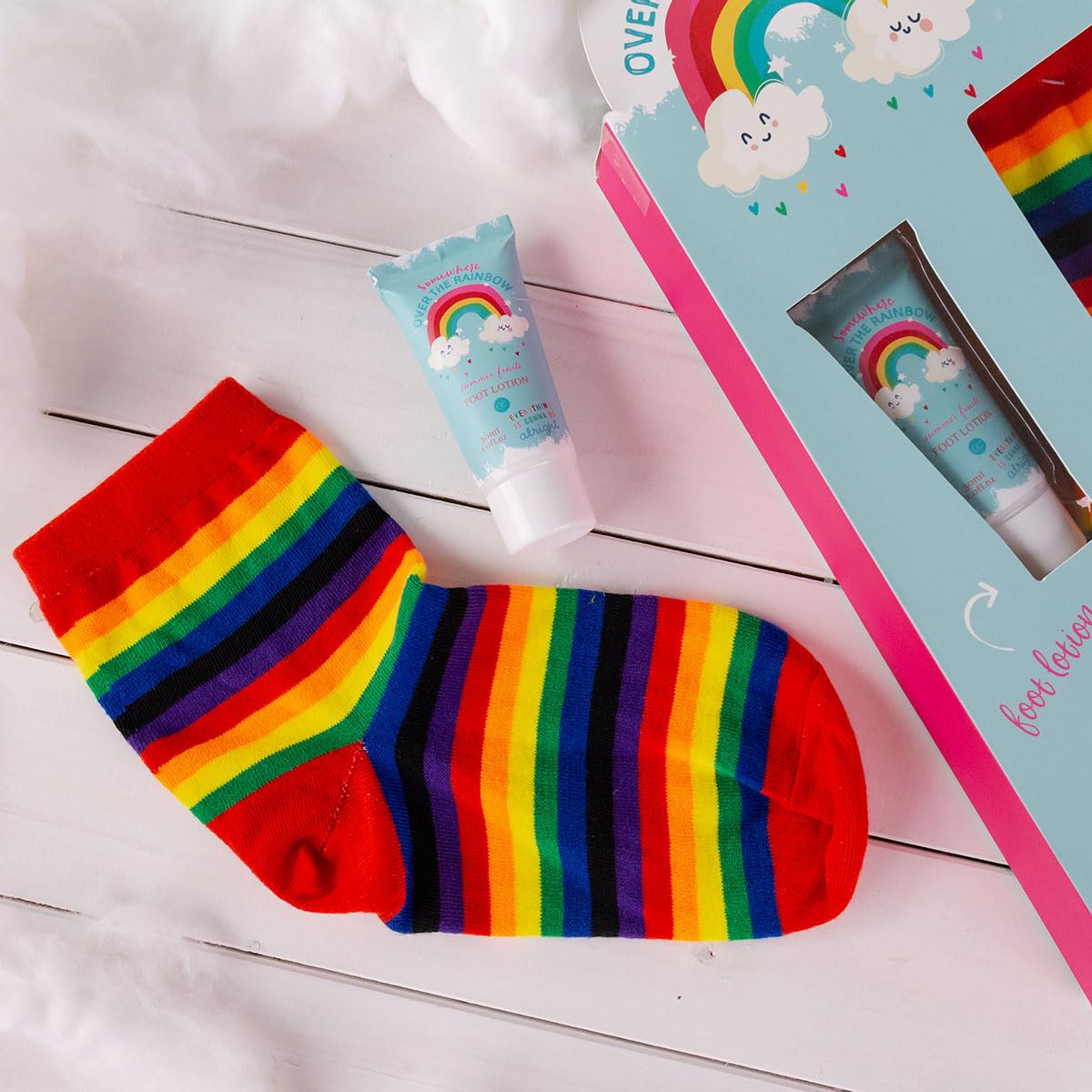 accentra-over-the-rainbow-pflegeset-fu-lotion-socken-regenbogenmuster-in-geschen image 2