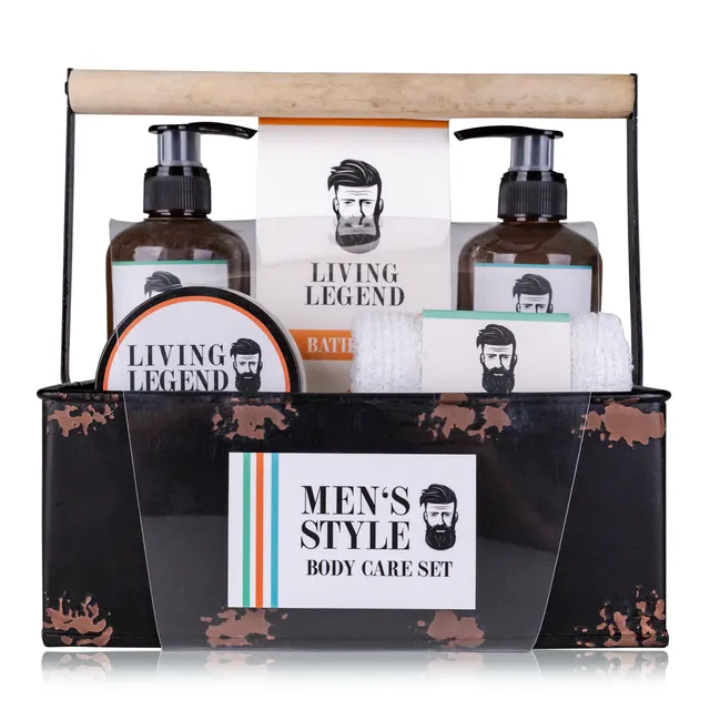 accentra-men-s-style-geschenkset-oak-citrus-im-metallkorb-duschgel-190ml-shampoo image 1
