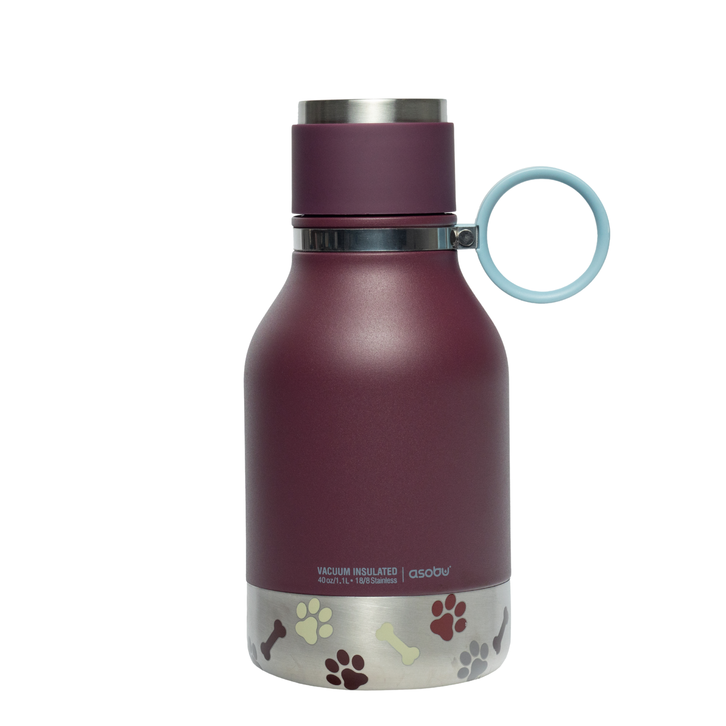 asobu-dog-bowl-bottle-burgundy-hundetrinkflasche-mit-napf image 1