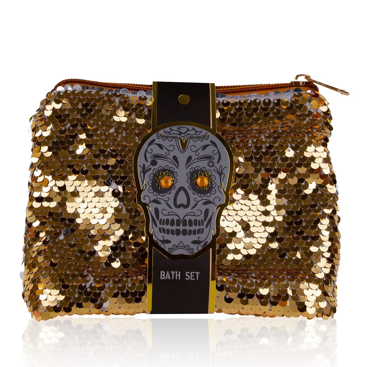 accentra-skull-chic-pflegeset-white-musk-3-teilig-in-pailletten-tasche image 1