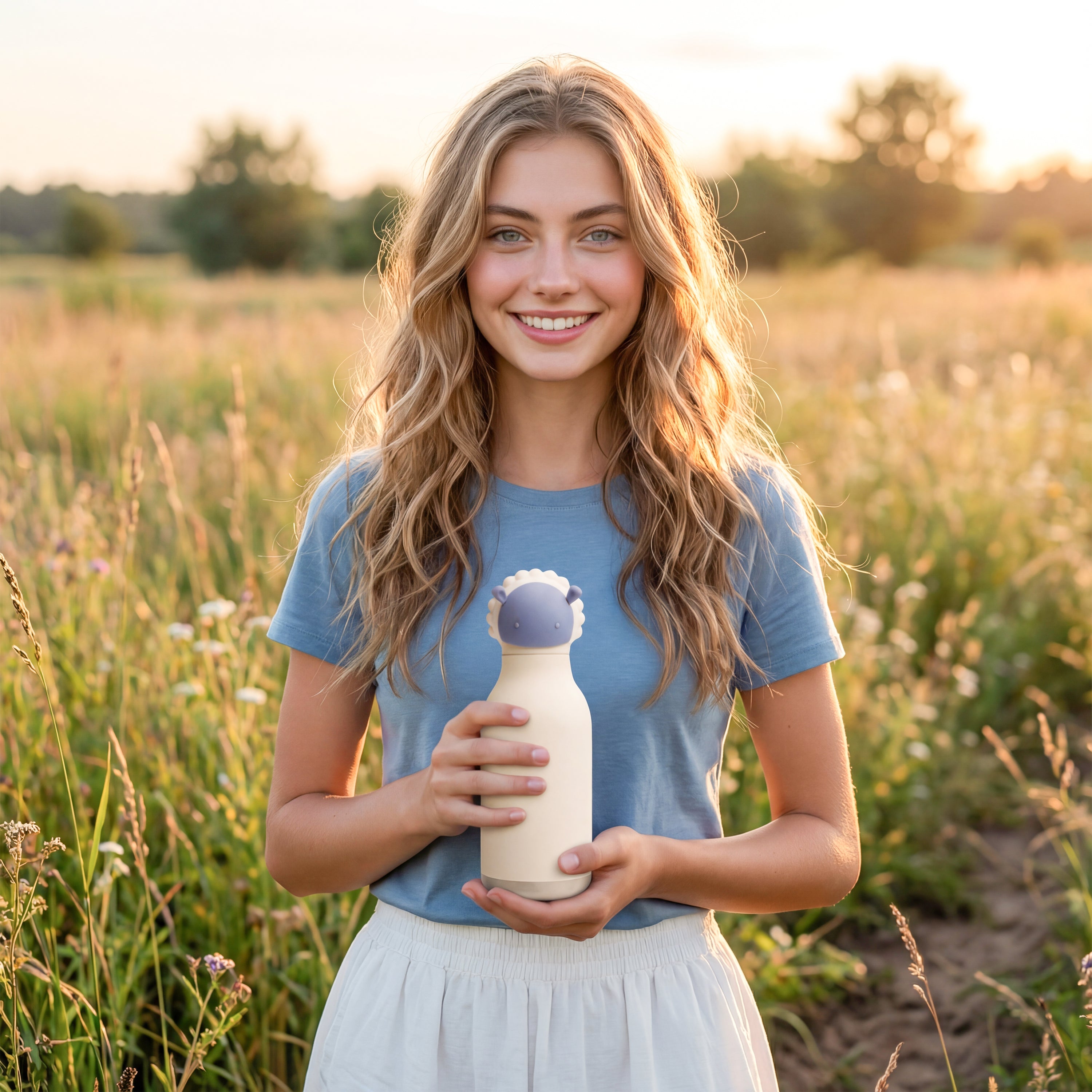 asobu-bestie-sheep-kinder-isolierflasche-16oz-mit-silikon-figur image 3