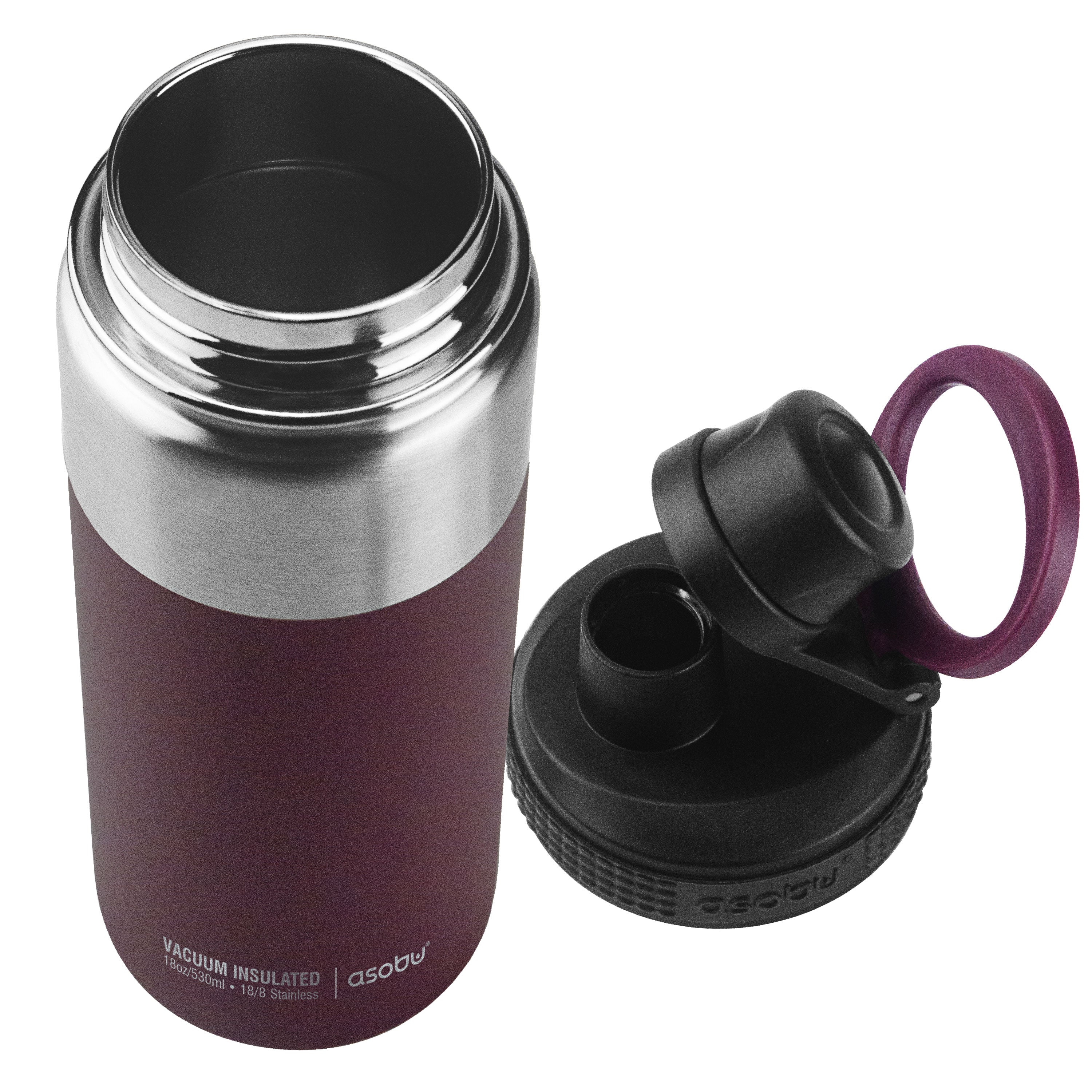 asobu-alpine-flask-burgundy-isolierte-sportflasche-18oz-mit-griff image 2