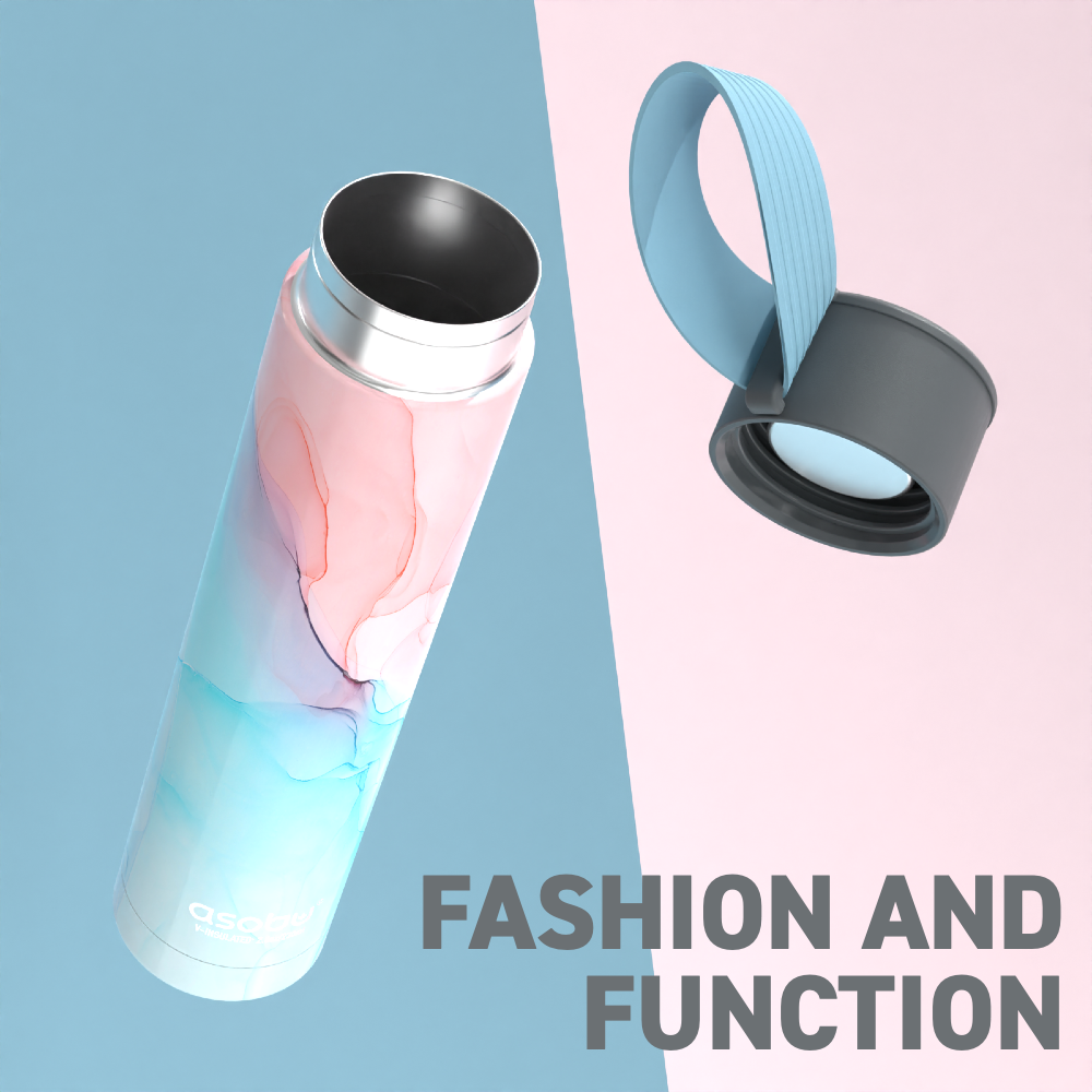 asobu-skinny-mini-flask-8oz-aqua-marble image 2