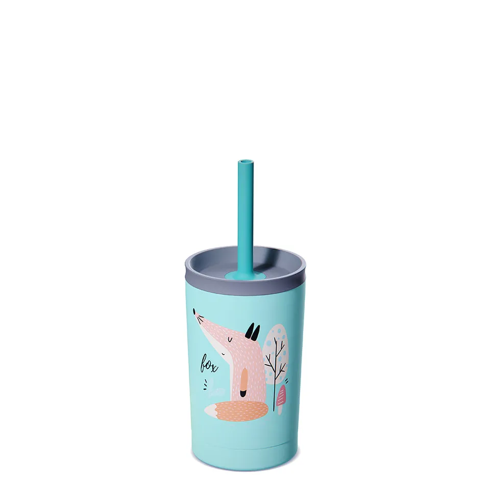 asobu-teal-mini-sippy-isolierte-kinder-trinkflasche-edelstahl-12oz-mit-strohhalm image 1