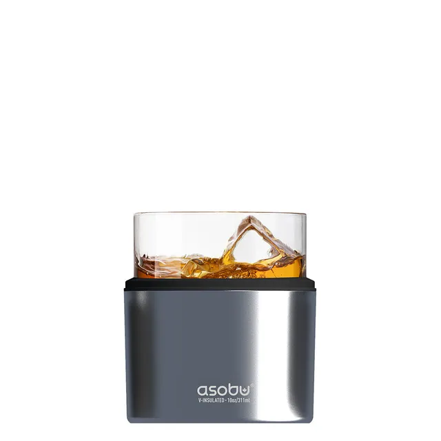 asobu-whiskey-insulated-sleeve-mit-glas-silver image 1