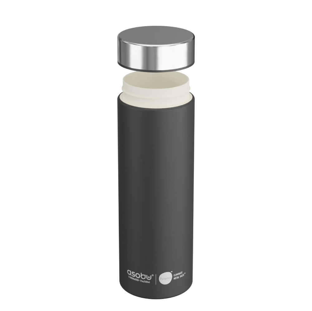 asobu-le-baton-black-puramic-travel-bottle-17oz-503-ml image 1