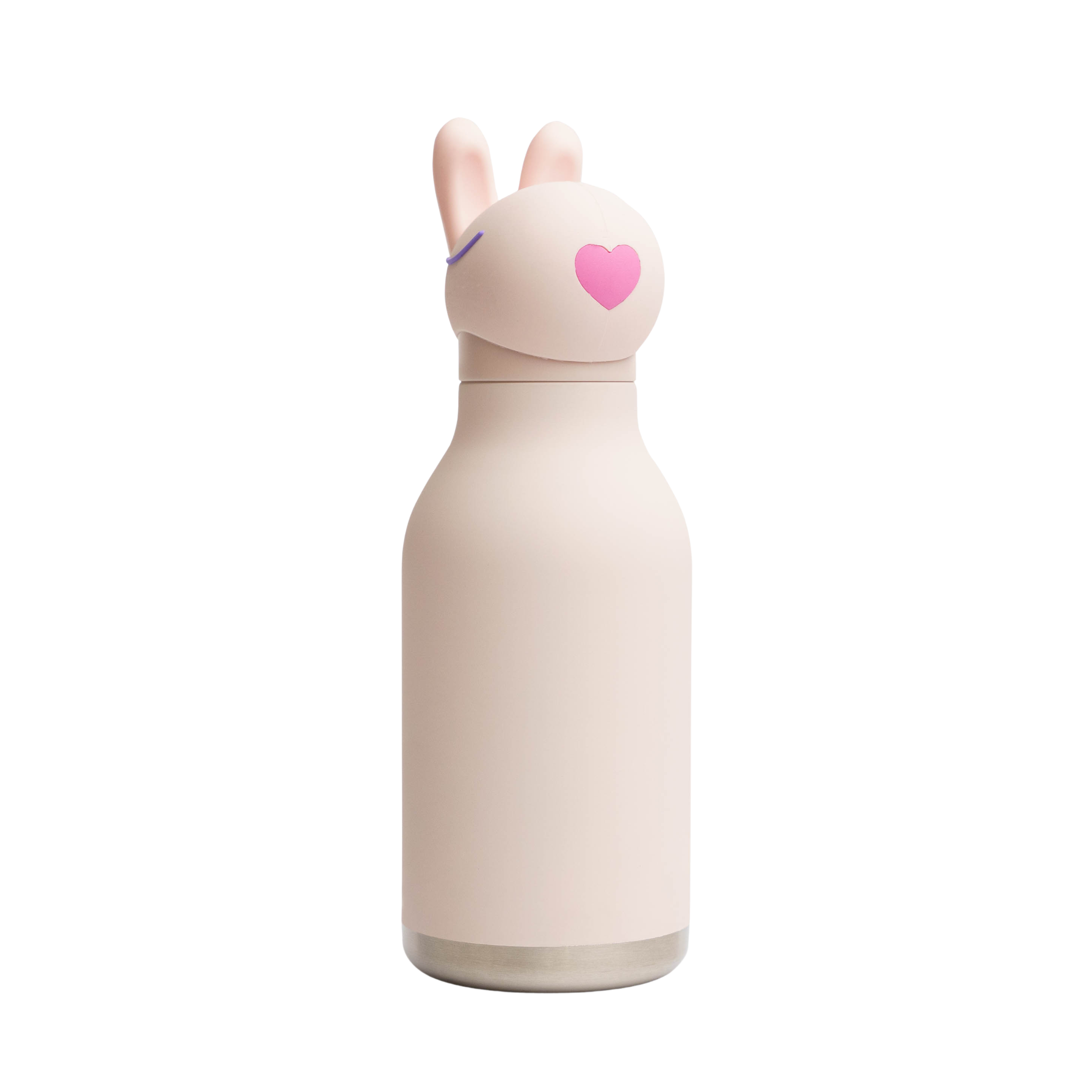 asobu-bunny-bestie-bottle-isolierflasche-16oz-mit-silikon-charakterkopf image 1
