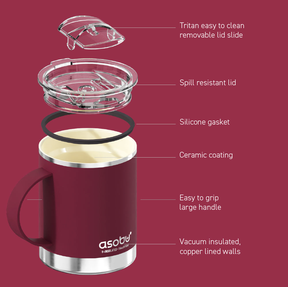 asobu-ultimate-mug-maroon-12oz-355-ml-isolierbecher-mit-keramik-und-griff image 3