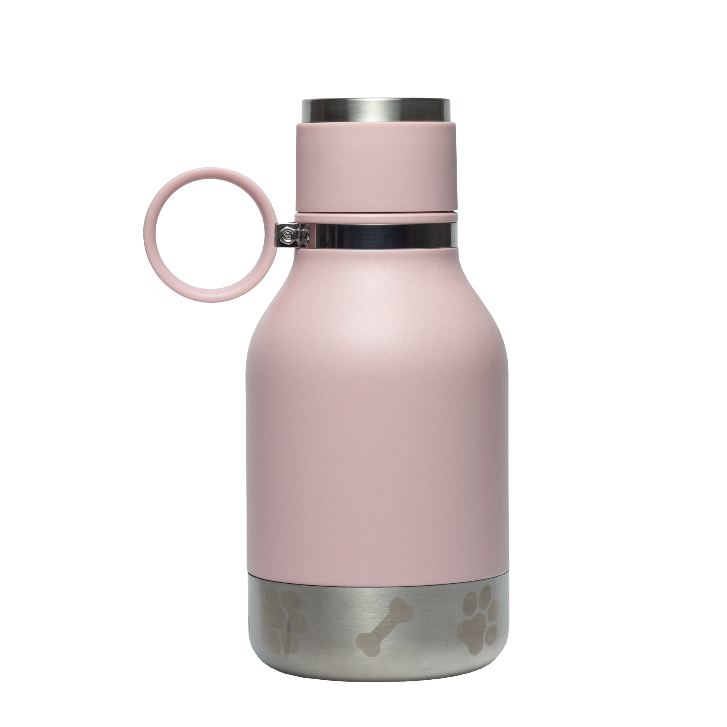 asobu-dog-bowl-bottle-pink-isolierte-edelstahl-trinkflasche-mit-hundenapf image 1