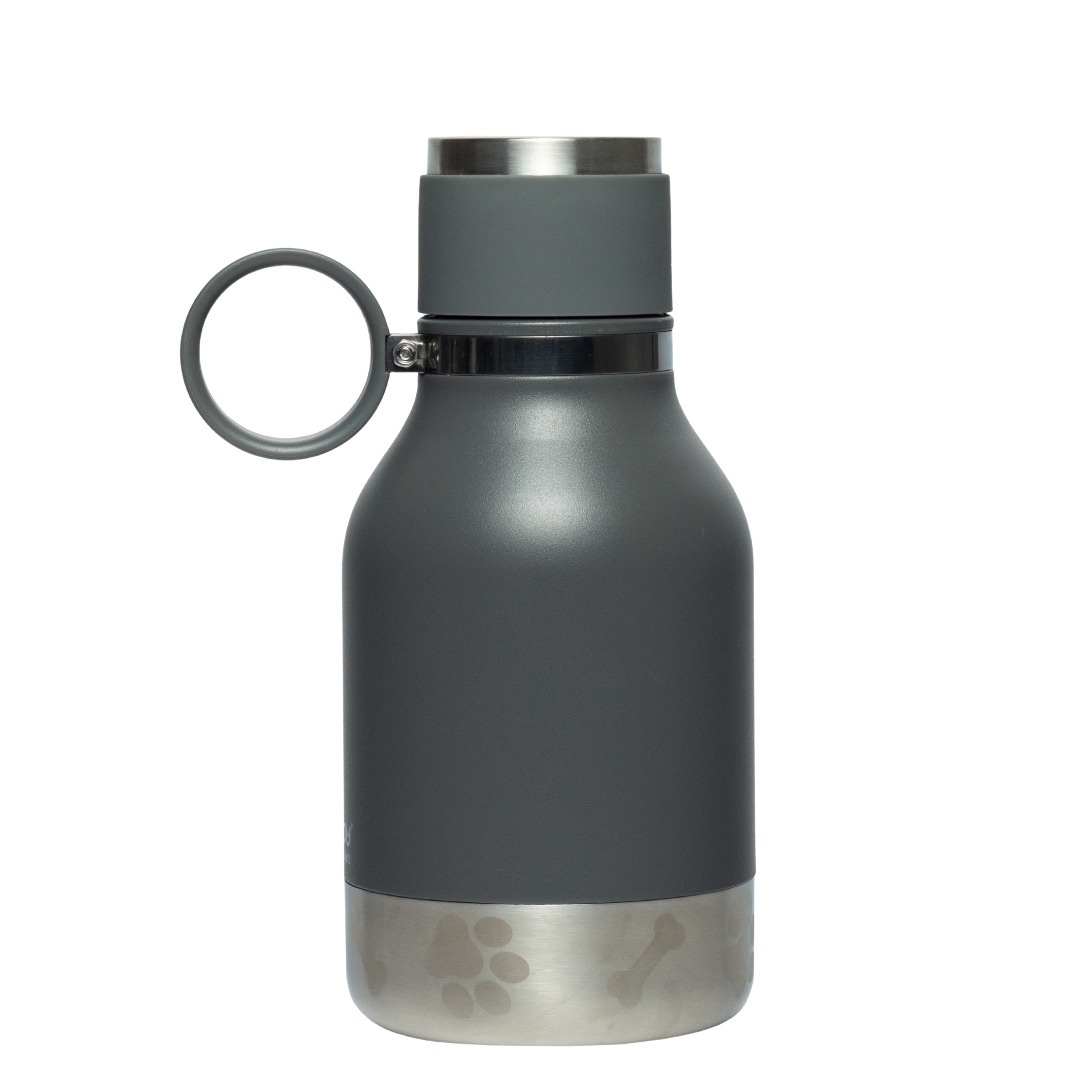 asobu-dog-bowl-bottle-trinkflasche-smoke-mit-napf image 1