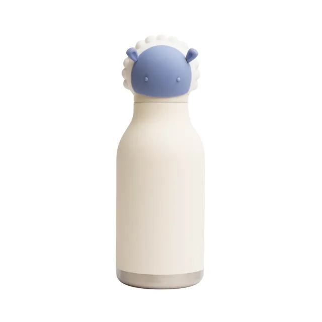 asobu-bestie-sheep-kinder-isolierflasche-16oz-mit-silikon-figur image 1