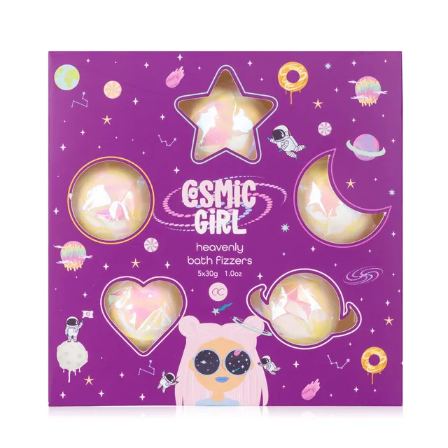 accentra-cosmic-girl-badebomben-set-5-x-30g-bubblegum-duft-galaxy-box image 1