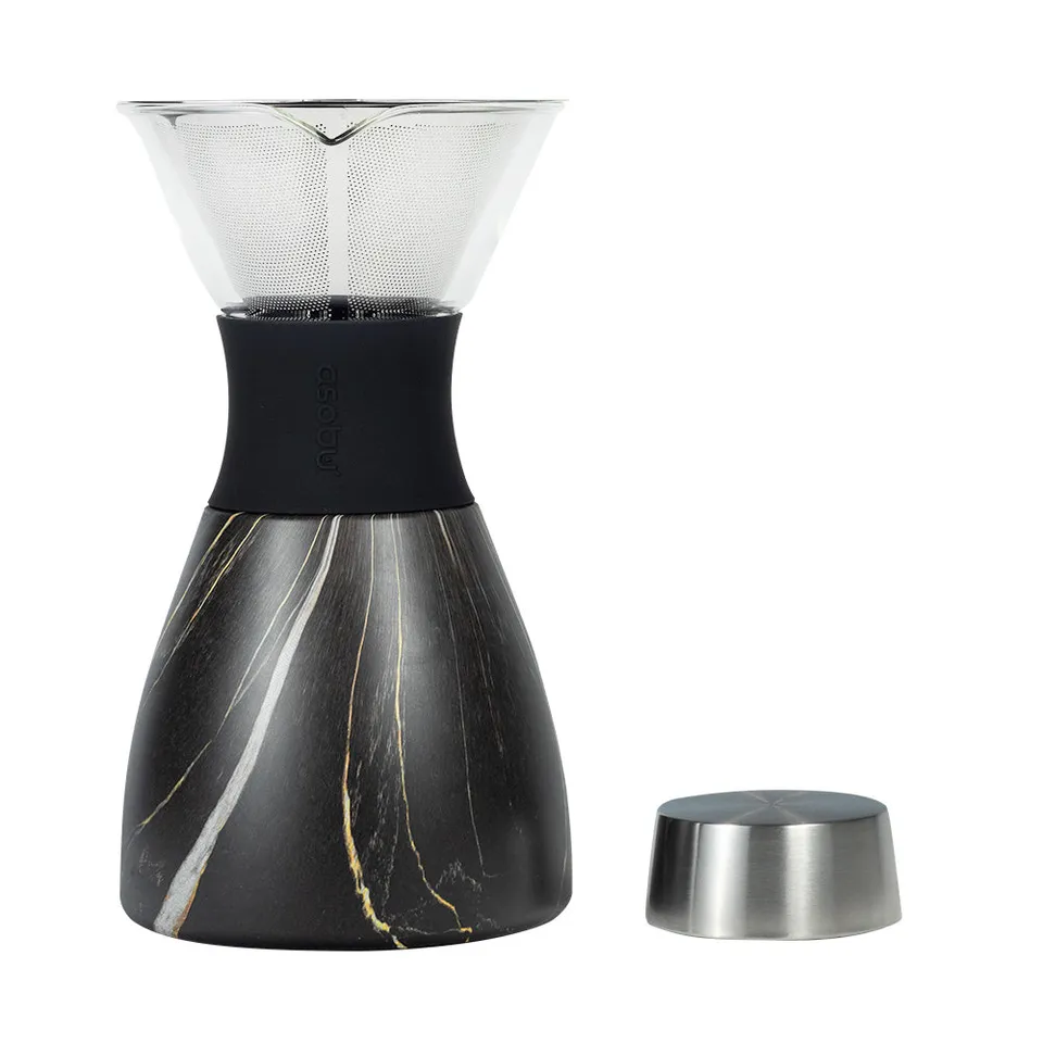 asobu-pour-over-coffee-maker-midnight-marble-isolier-kaffeekanne-mit-filter image 1