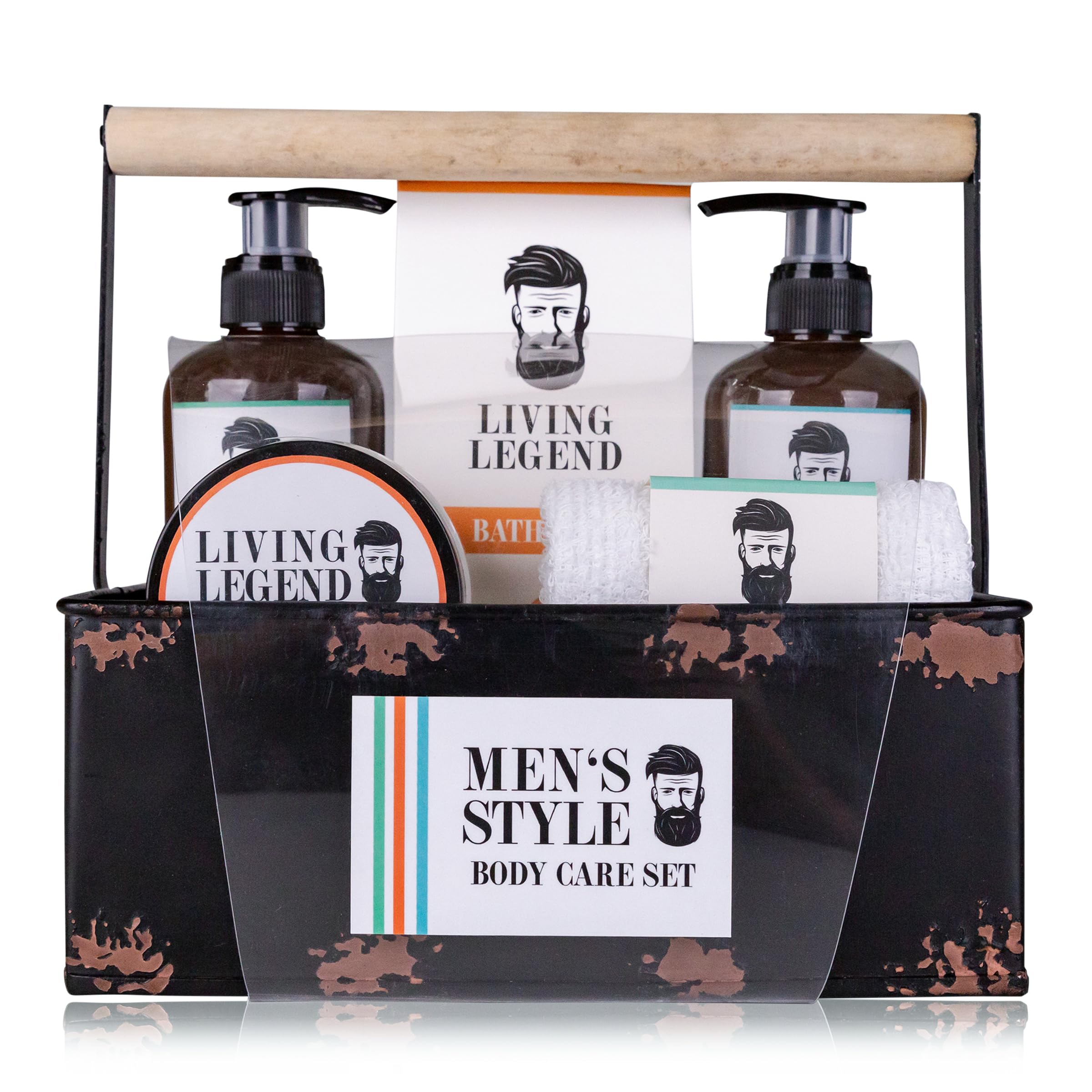 accentra-men-s-style-geschenkset-oak-citrus-im-metallkorb-duschgel-190ml-shampoo image 1
