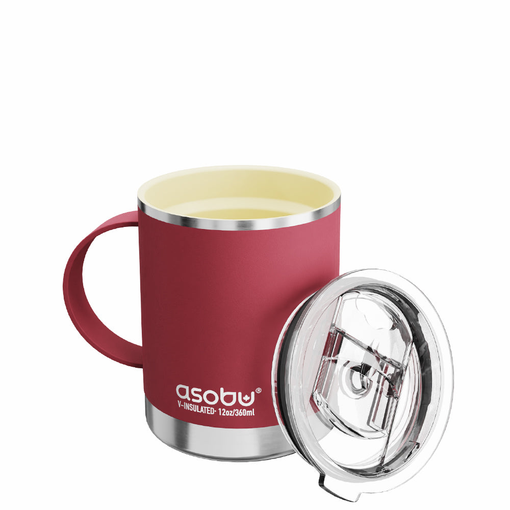 asobu-ultimate-mug-maroon-12oz-355-ml-isolierbecher-mit-keramik-und-griff image 1