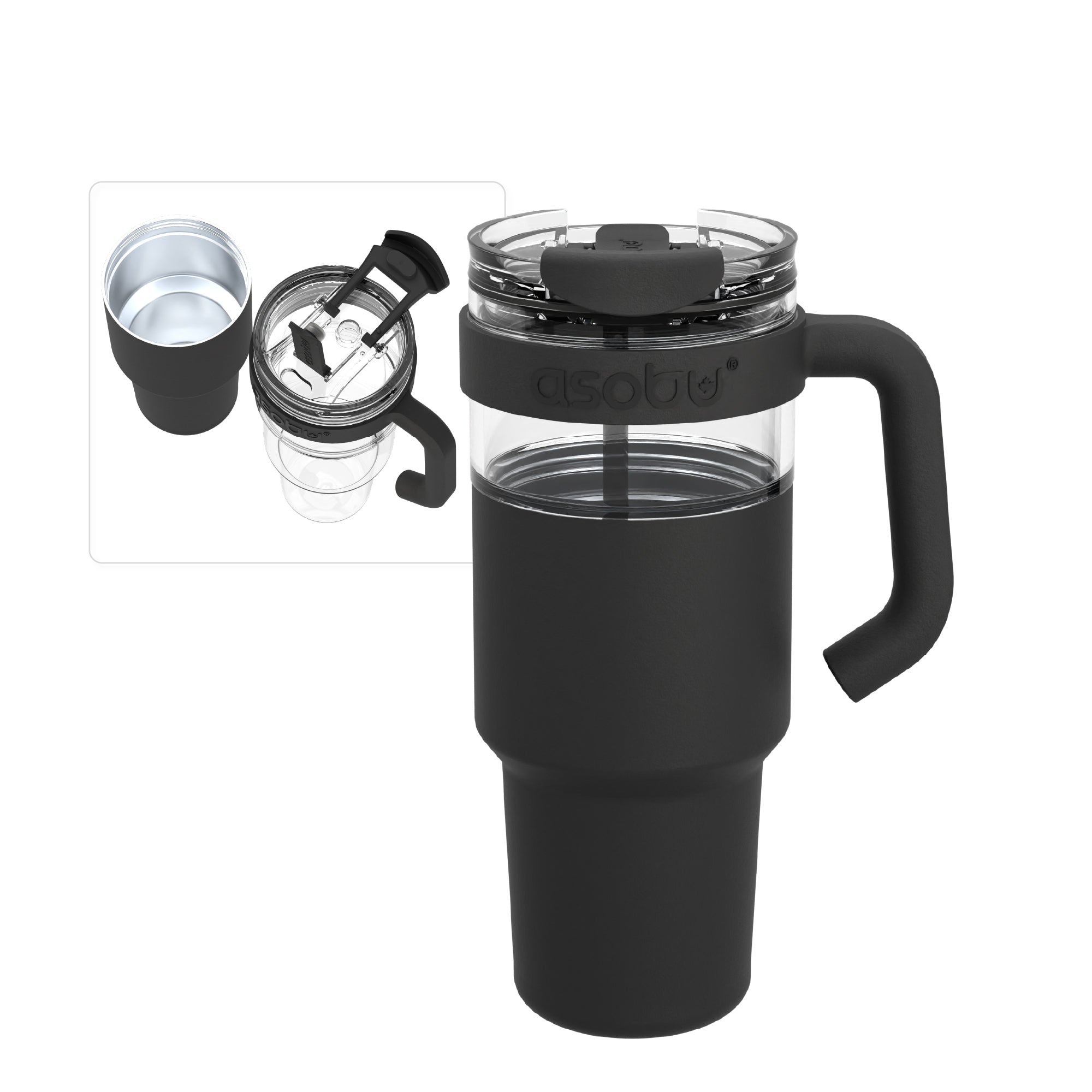 asobu-black-explorer-2-in-1-xl-tumbler-becher-f-r-eiskaffee-und-smoothie image 1