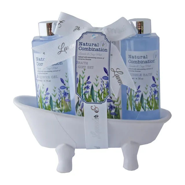 accentra-lavendel-badeset-in-keramikbadewanne-3-teilig-lavendel-salbei image 1