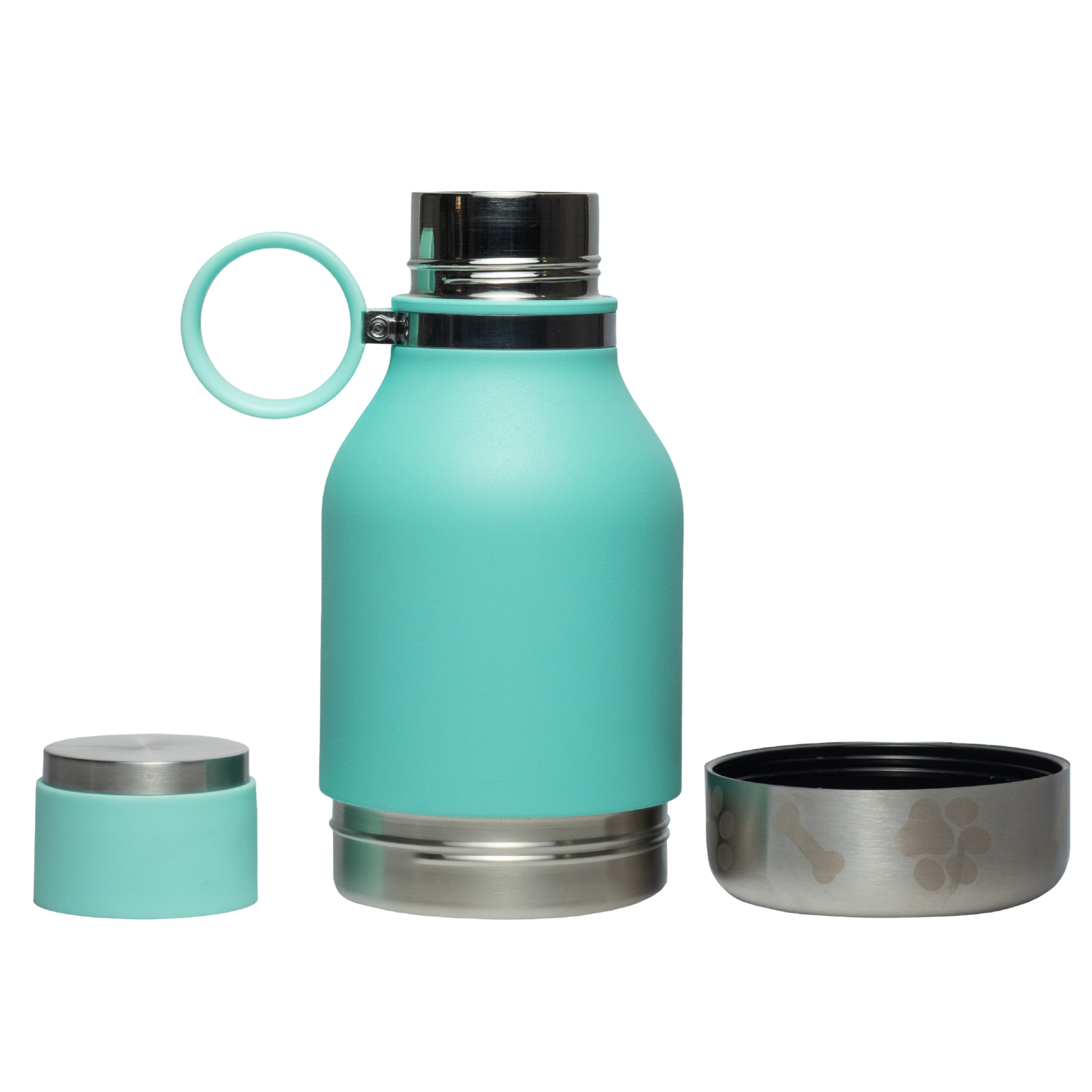 asobu-teal-dog-bowl-bottle-isolierte-edelstahl-trinkflasche-mit-hundenapf image 2