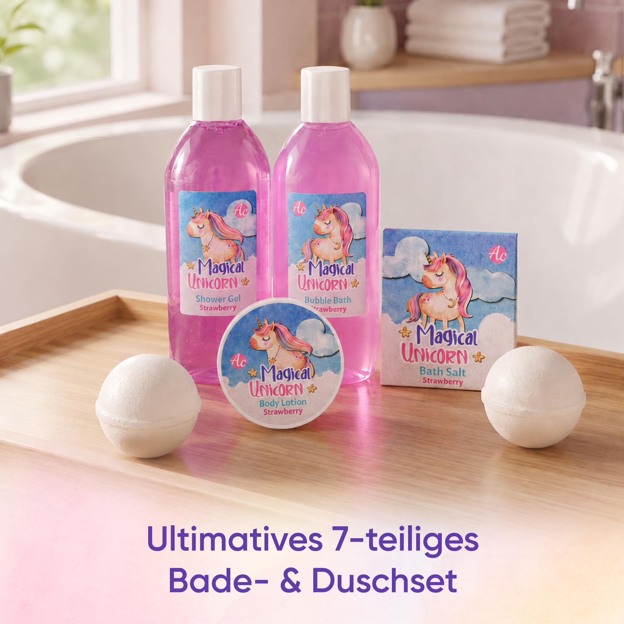 accentra-einhorn-geschenkset-7-teiliges-badeset-im-koffer-erdbeere-vanille image 5