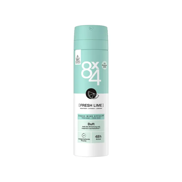 8x4-fresh-lime-deospray-ohne-aluminium-150-ml image 1