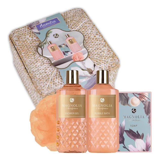 accentra-bathing-rituals-geschenkset-damen-4-teilig-magnolia-wildflower-mit-korb image 1