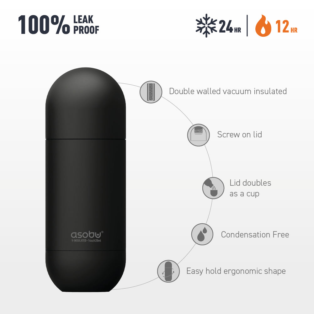 asobu-puramic-orb-bottle-isolierflasche-414ml-14oz-black image 2