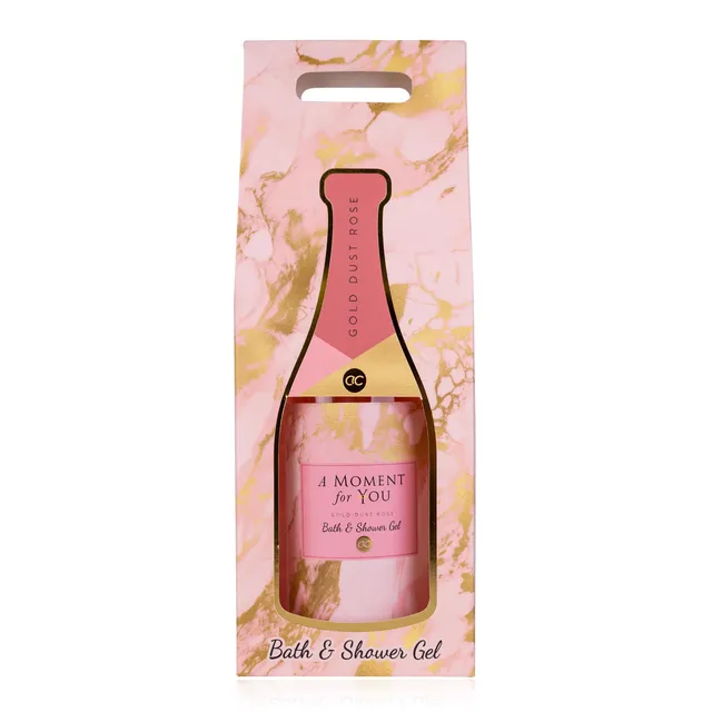 accentra-a-moment-for-you-bade-duschgel-300ml-champagnerflasche-gold-dust-rose image 1
