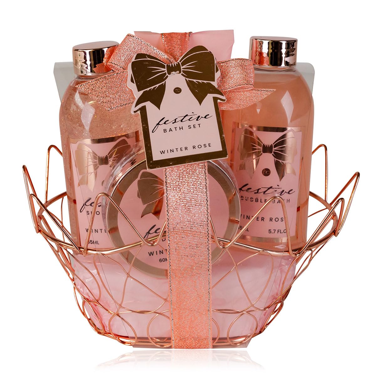 accentra-festive-duschset-frauen-geschenkset-winter-rose-im-ros-drahtkorb-4-teil image 1
