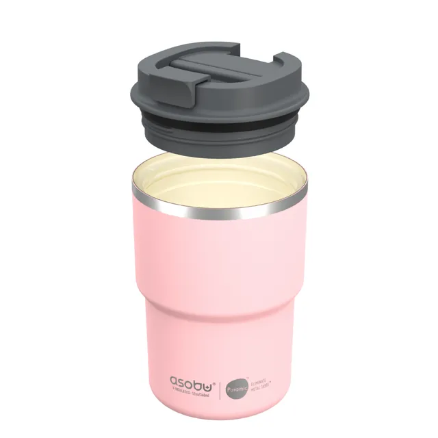 asobu-pink-coffee-express-isolier-kaffeebecher-12oz-mit-keramik image 1
