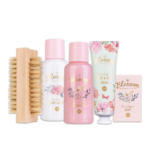 accentra-geschenkset-blossom-5-teilig-pink-saffron-wellness-badeset-f-r-frauen image 8