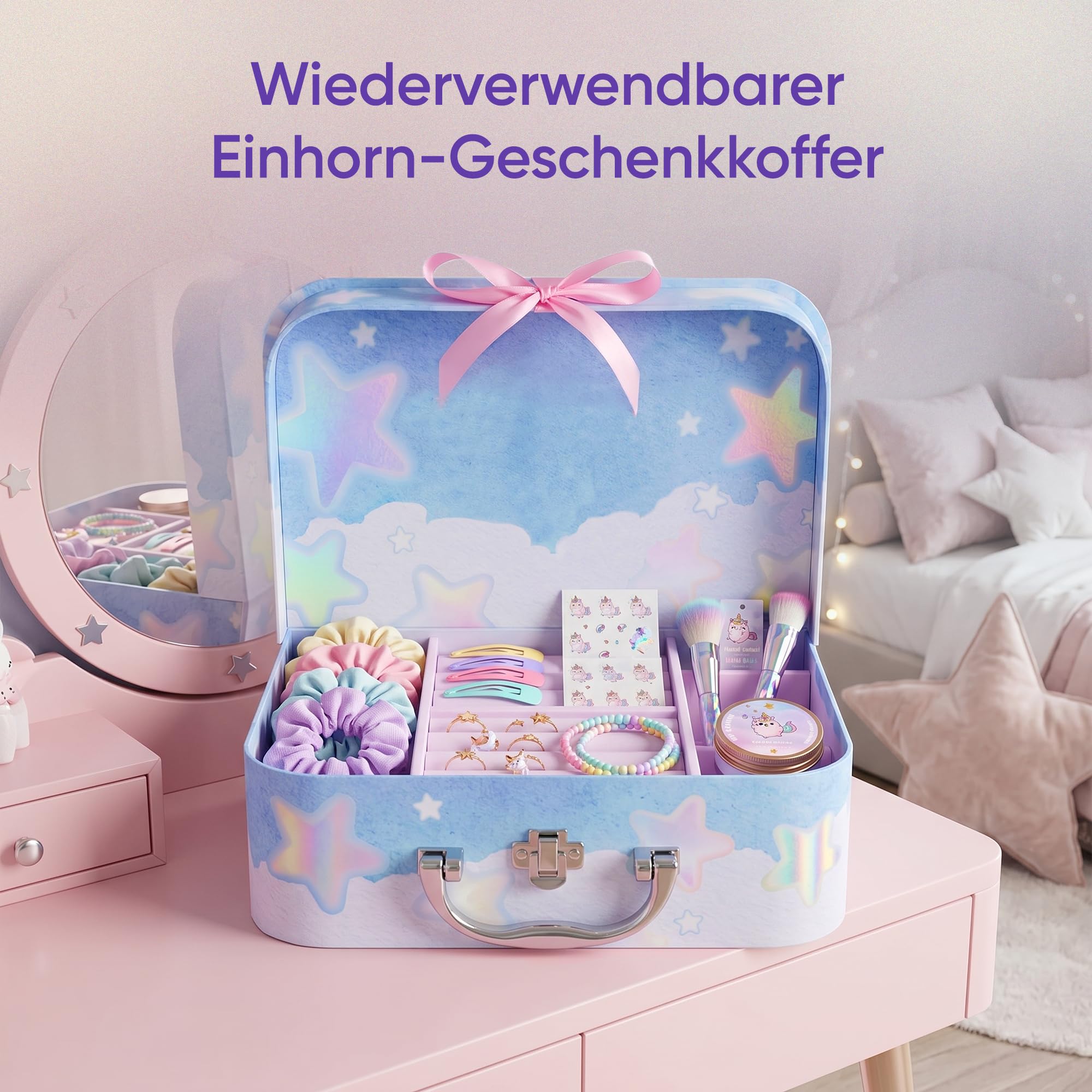accentra-einhorn-geschenkset-7-teiliges-badeset-im-koffer-erdbeere-vanille image 6