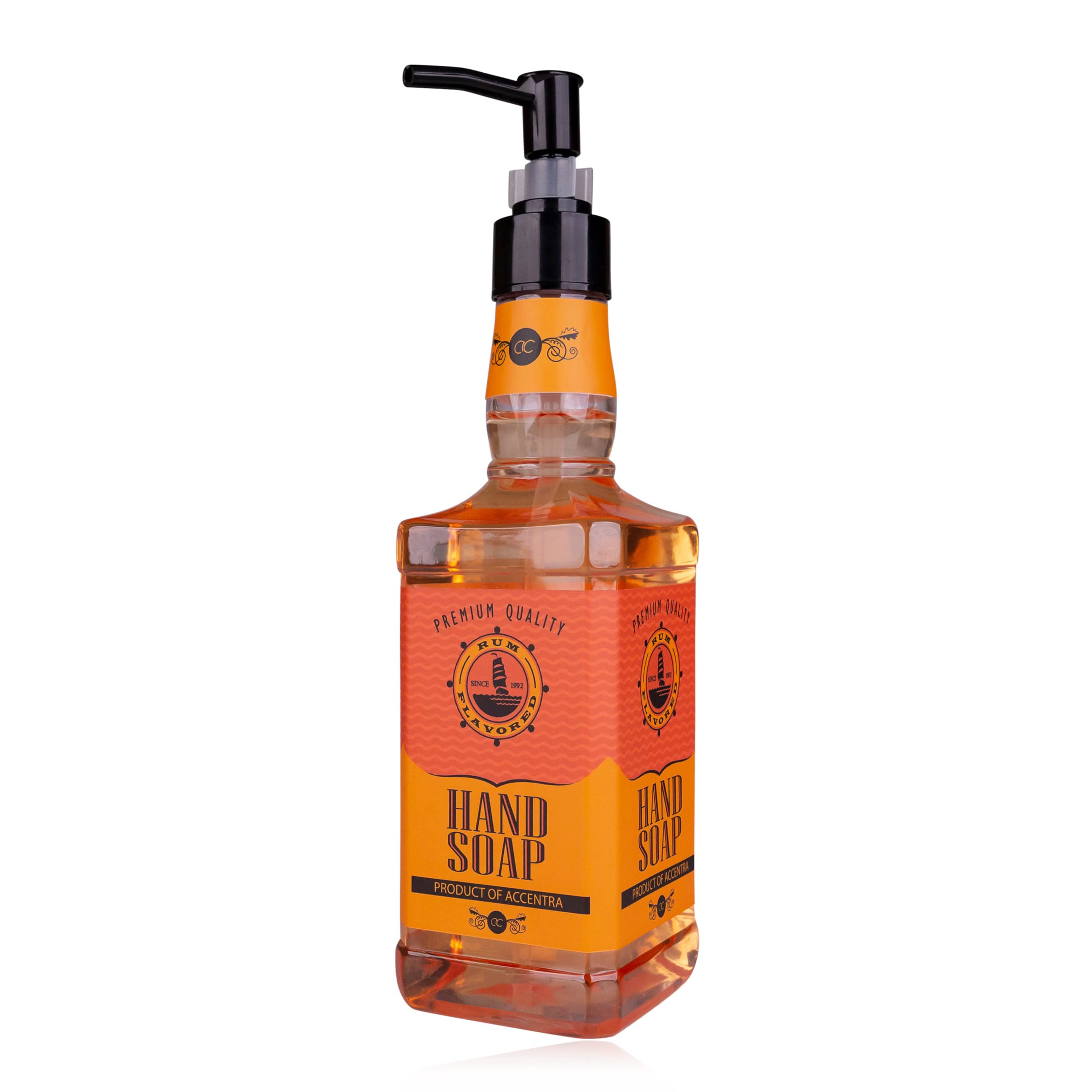accentra-rum-flavor-handseife-480ml-im-pumpspender-in-rumflaschen-optik image 1