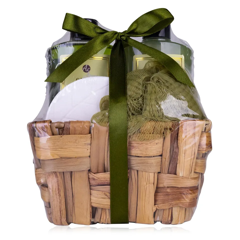 accentra-geschenkset-olive-badeset-4-teilig-im-seegraskorb image 1