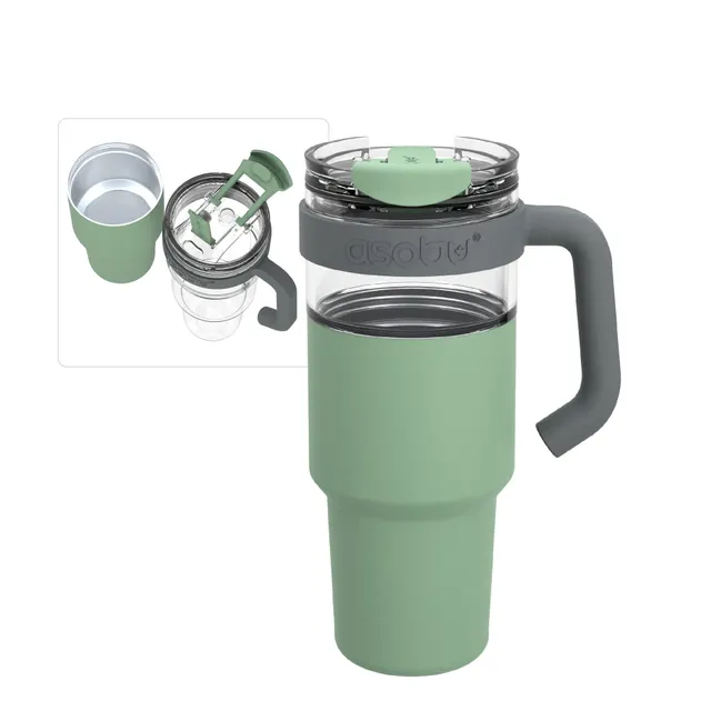 asobu-green-explorer-2-in-1-xxl-tumbler-becher-mit-strohhalm image 1