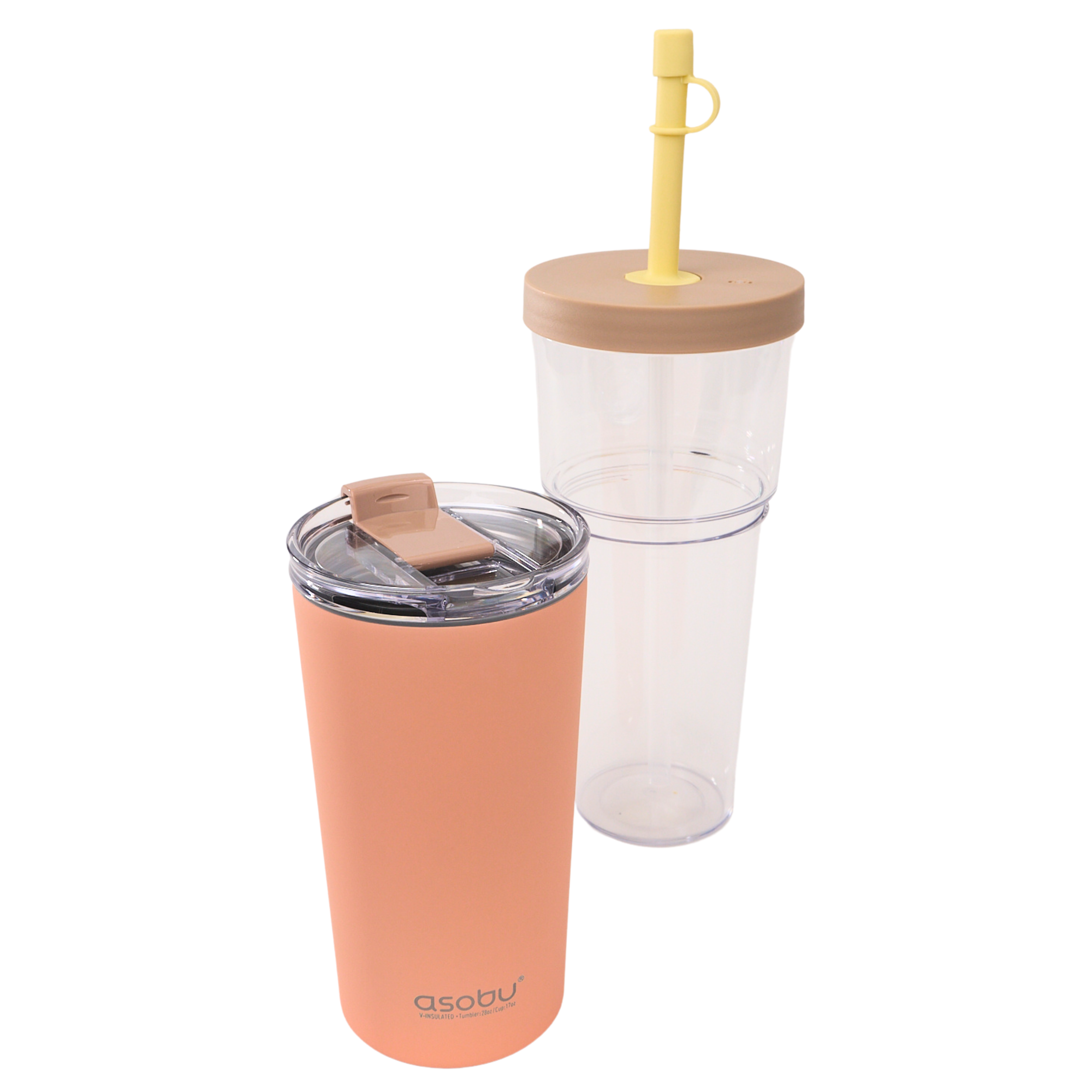 asobu-marina-tumbler-17oz-2-in-1-pastell-pfirsich-strohhalm-kaffeebecher image 2