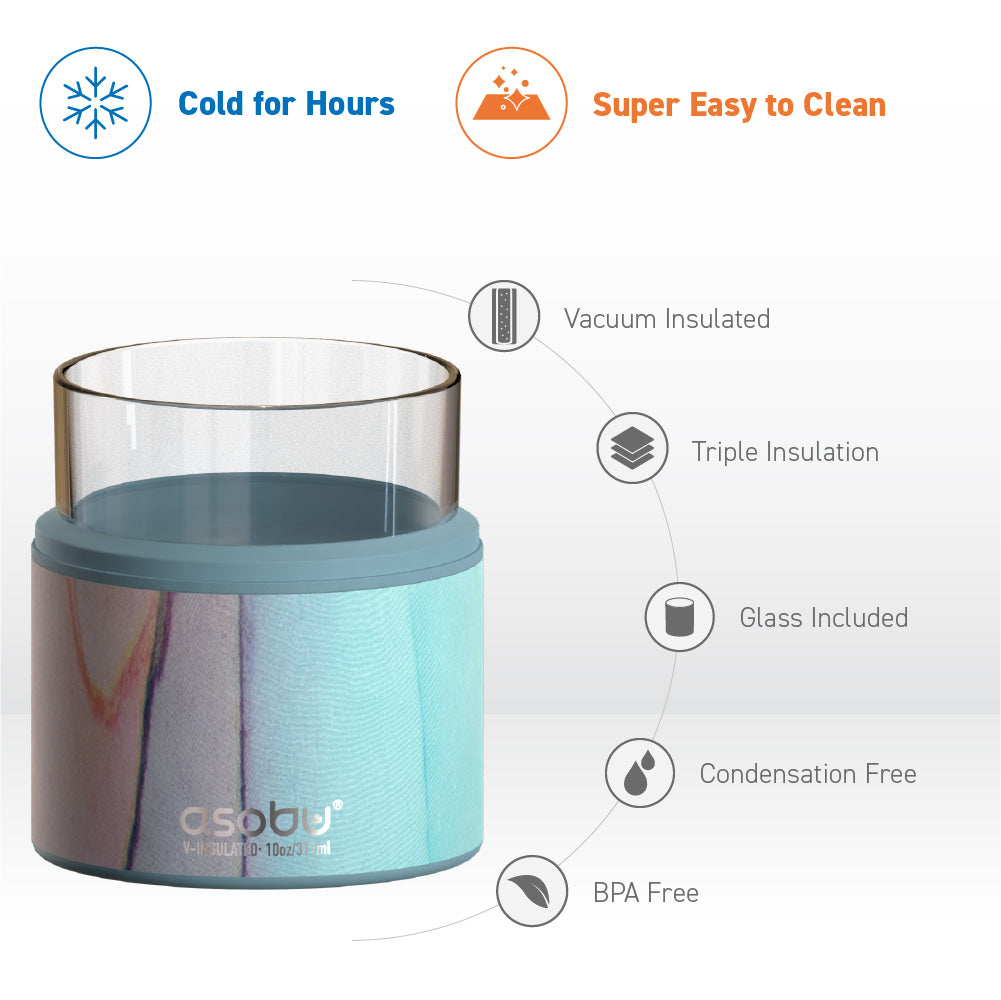 asobu-aqua-marble-whiskey-insulated-sleeve image 3