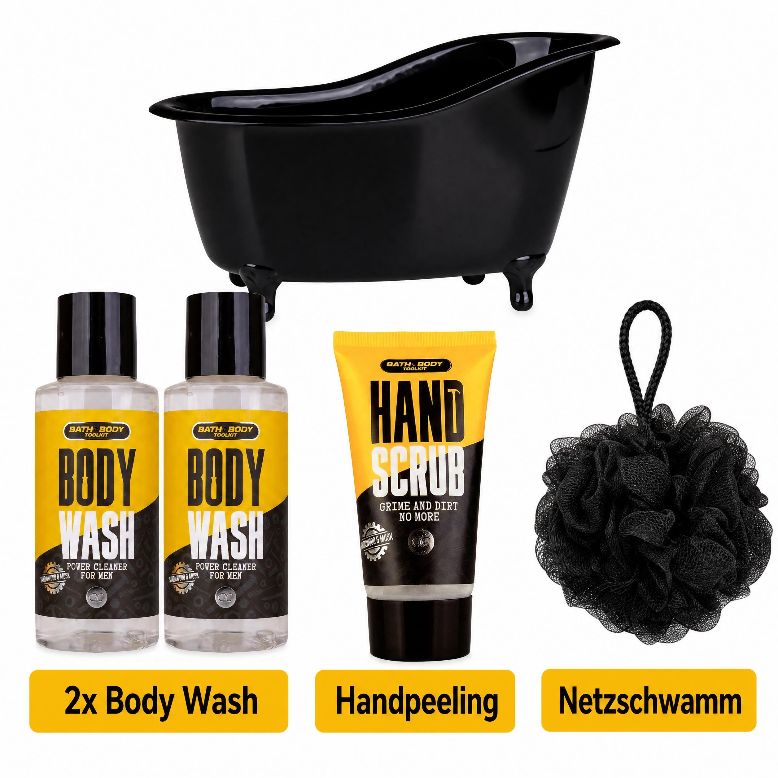 accentra-bath-body-toolkit-geschenkset-herren-in-wanne-gelb-schwarz image 3