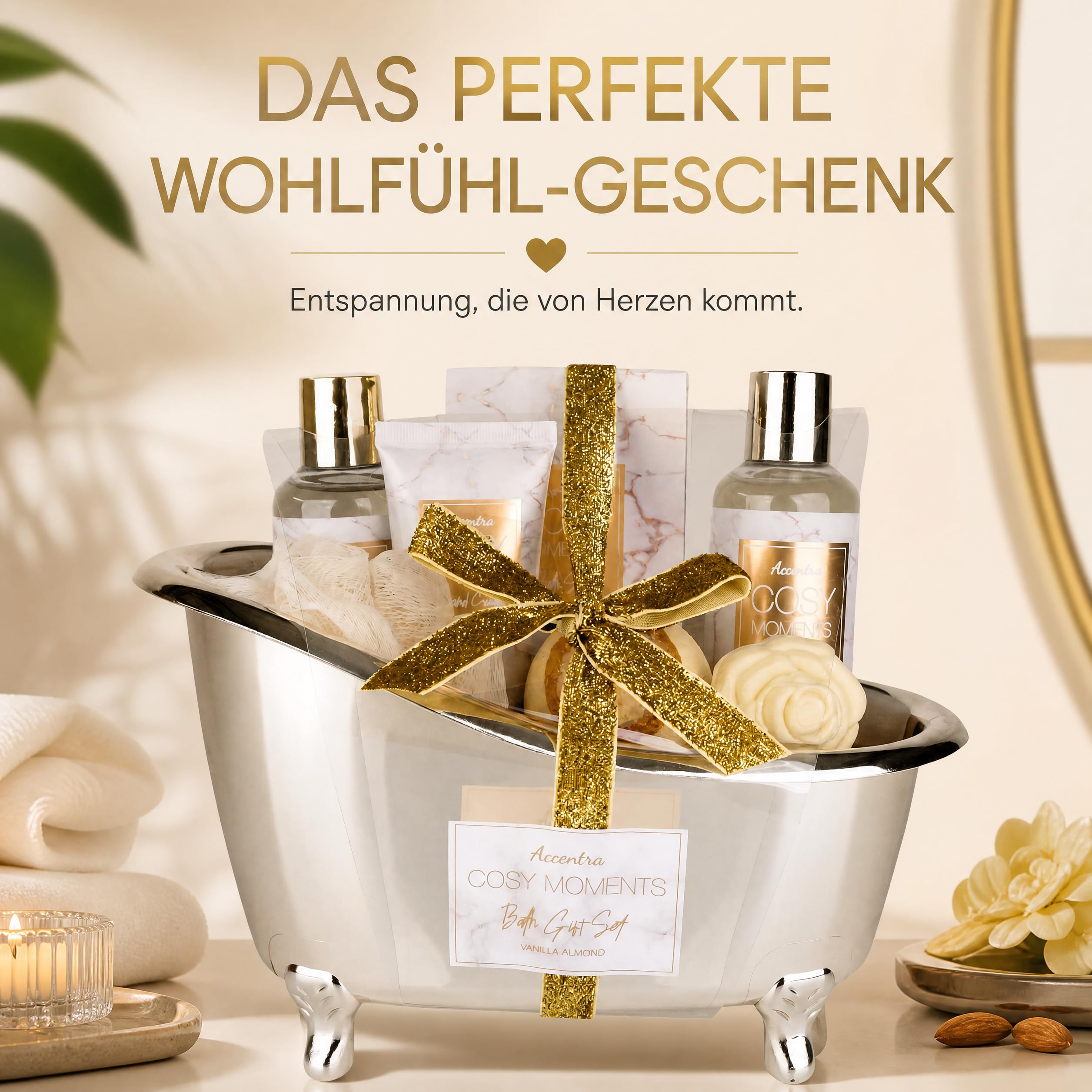 accentra-badeset-cosy-moments-vanille-mandel-gold image 2