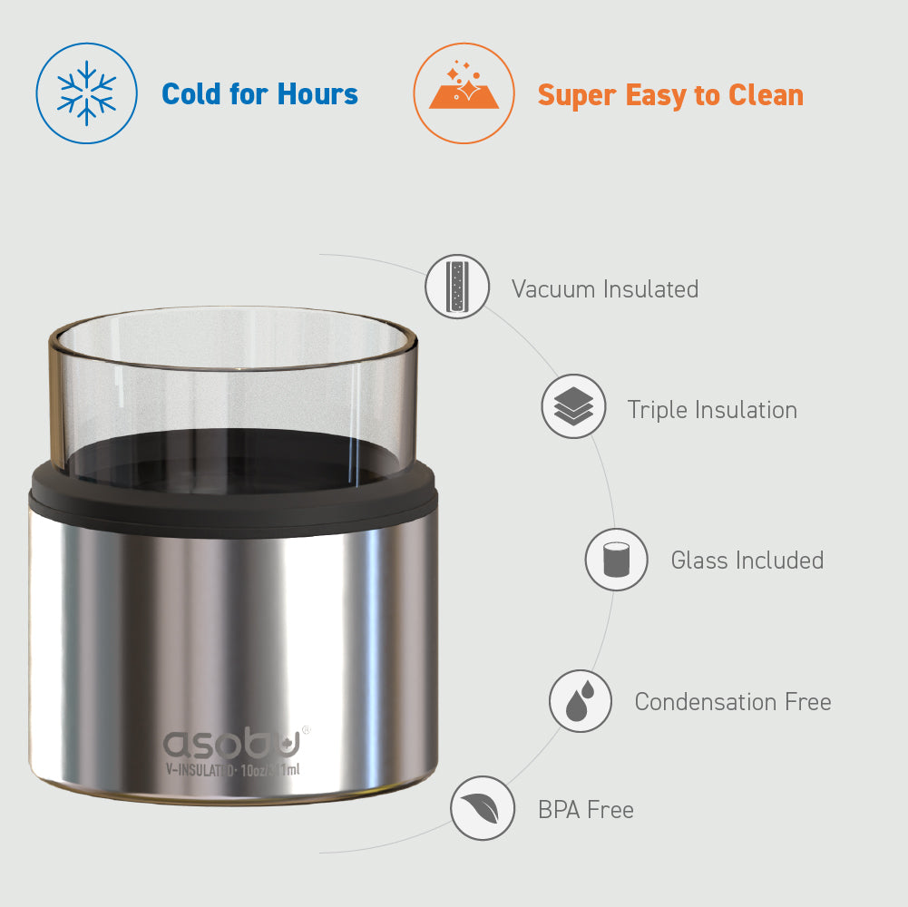 asobu-whiskey-insulated-sleeve-mit-glas-silver image 3