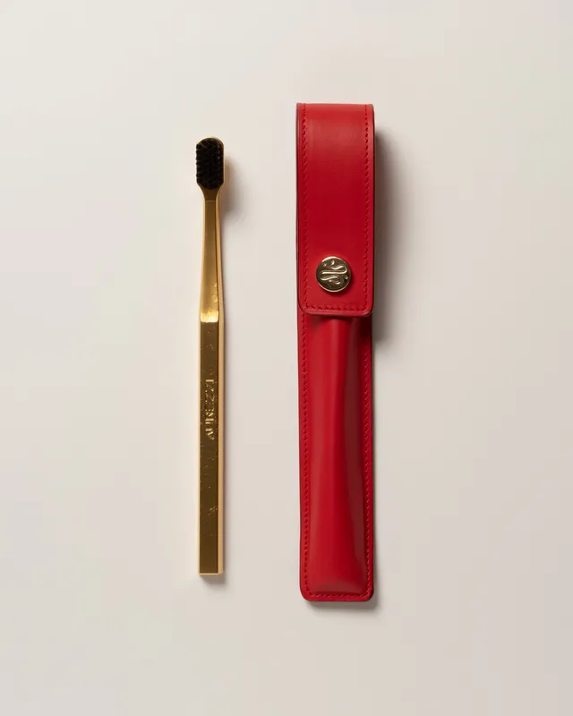 aurezzi-leather-case-button-rot-toothbrush-gold-black-set image 1