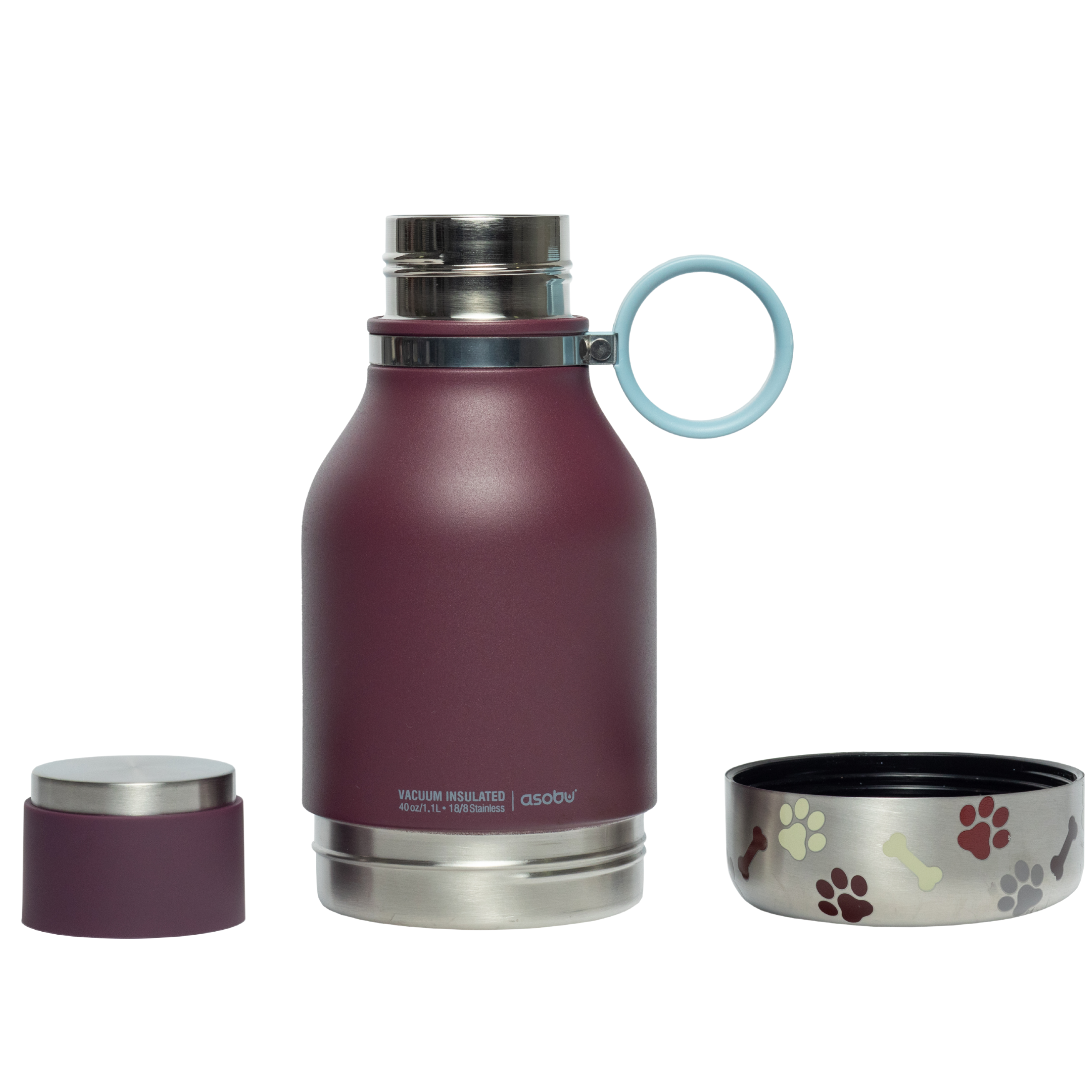 asobu-dog-bowl-bottle-burgundy-hundetrinkflasche-mit-napf image 2