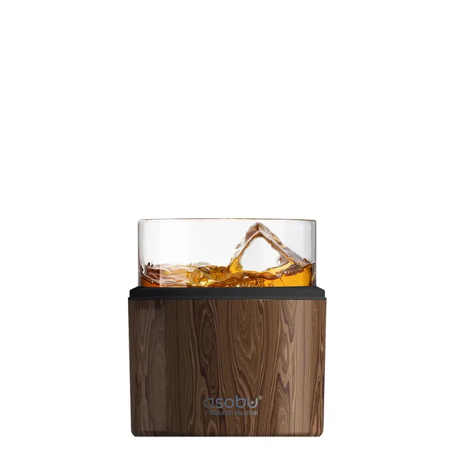 asobu-whiskey-insulated-sleeve-holz-optik-mit-tumbler image 1