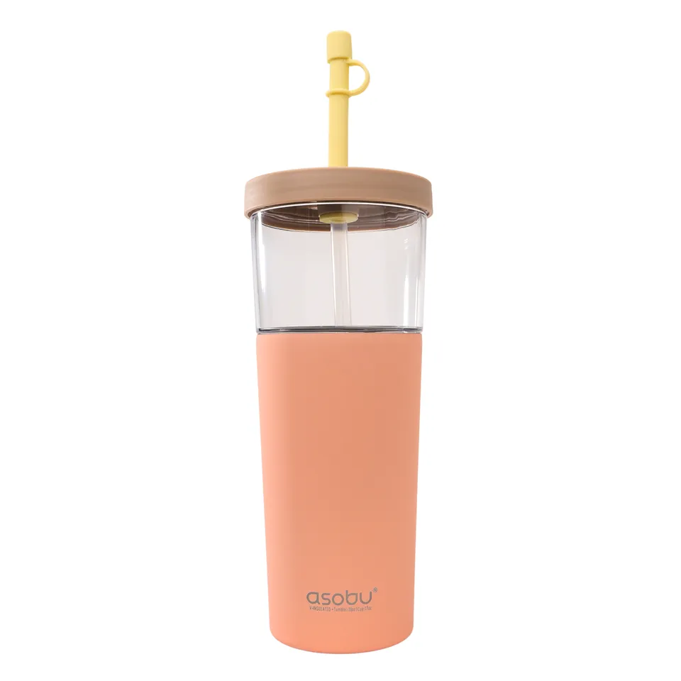 asobu-marina-tumbler-17oz-2-in-1-pastell-pfirsich-strohhalm-kaffeebecher image 1