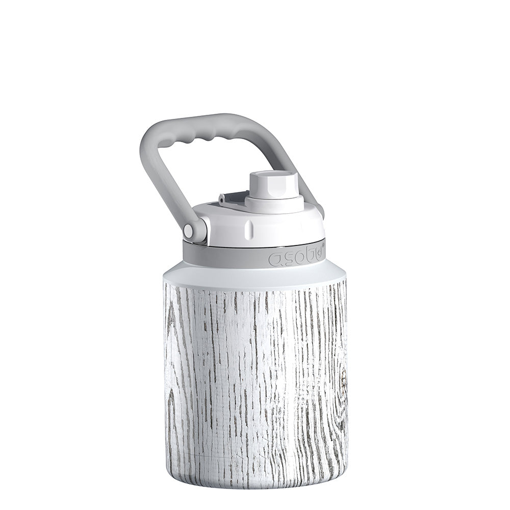 asobu-white-mini-jug-trinkbecher-975-ml-mit-griff-und-pop-up-strohhalm image 1