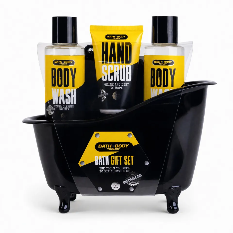 accentra-bath-body-toolkit-geschenkset-herren-in-wanne-gelb-schwarz image 1