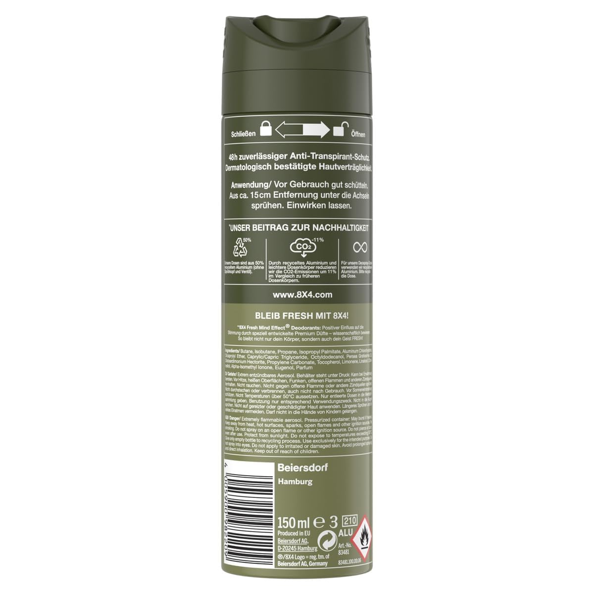 8x4-men-wild-oak-deospray-150-ml-anti-transpirant-mit-48h-schutz image 7