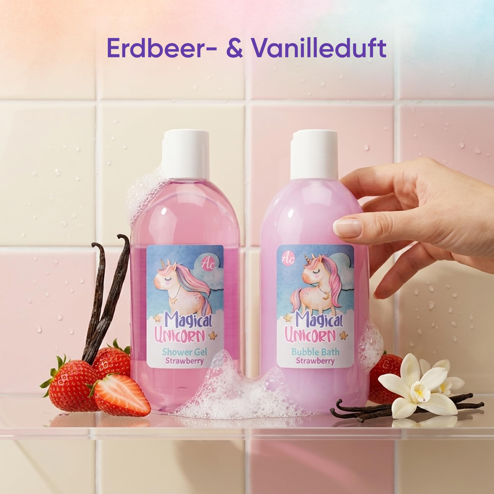 accentra-einhorn-geschenkset-7-teiliges-badeset-im-koffer-erdbeere-vanille image 3