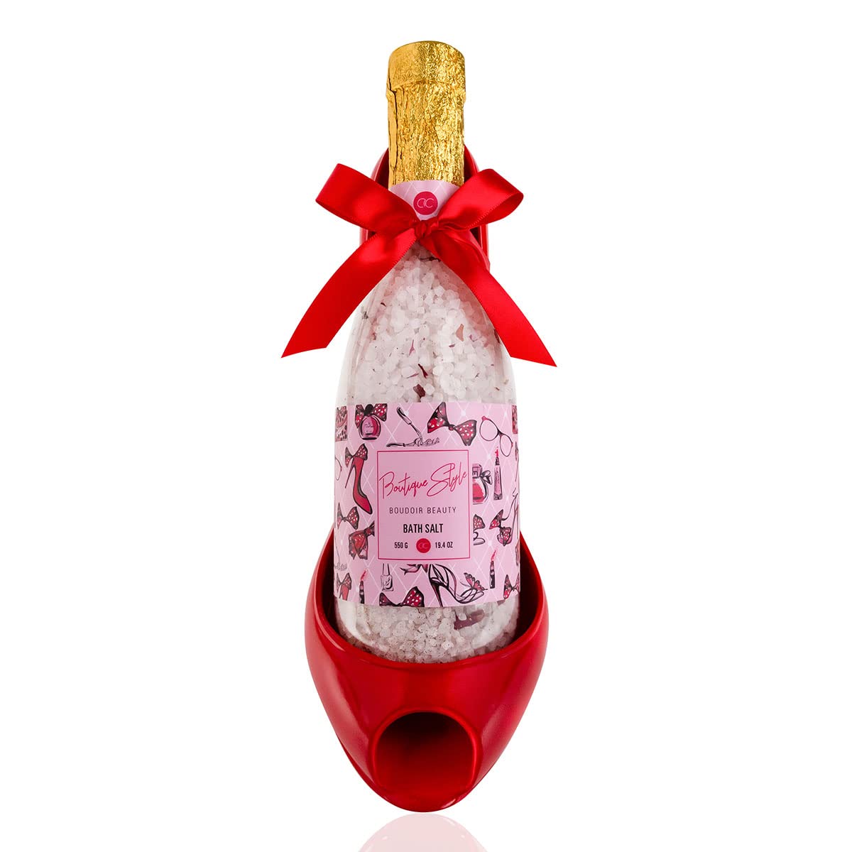 accentra-wellness-geschenkset-high-heel-keramik-stiletto-mit-550g-badesalz-rose image 2