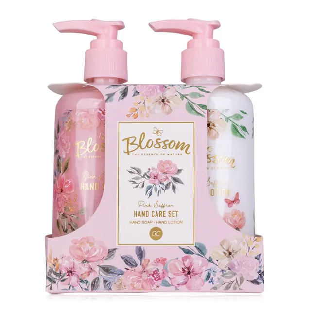 accentra-blossom-handpflegeset-2x-290-ml-mit-handseife-handlotion-pink-saffron image 1